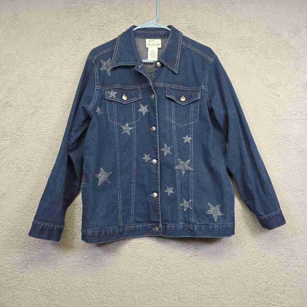 Women's Denim Jacket with Star Embellishments